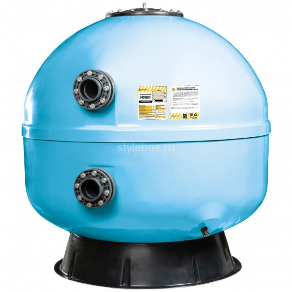 Фильтр AquaViva MS1600 (101 м3/ч, 1600 мм, 3060 кг, 110 мм, 2,5Бар, 1 м засыпка)